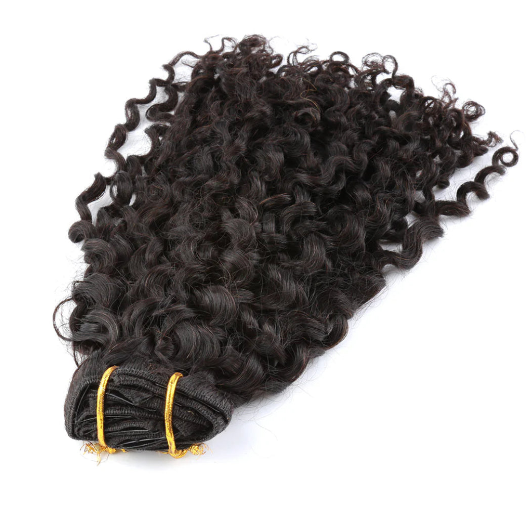 Curly Wave Natural Black 160G Clip-In Hair Extensions
