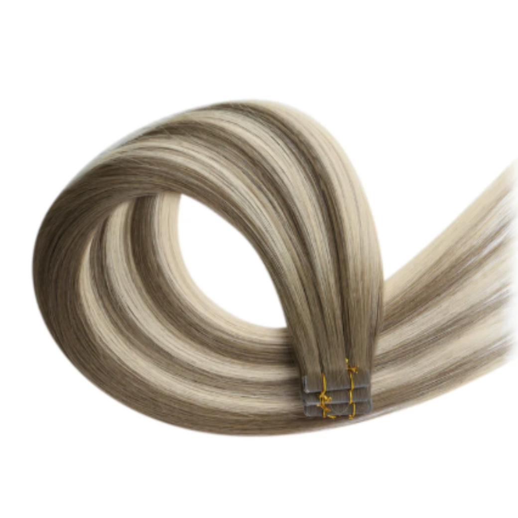 Virgin Hair Seamless Invisible Tape in Extensions Balayage
