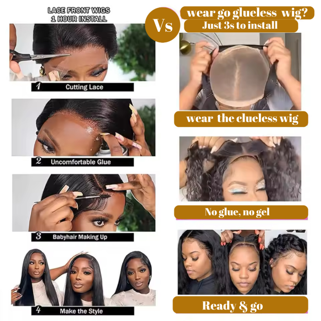 Afro Kinky Curly Glueless Wigs Human Hair