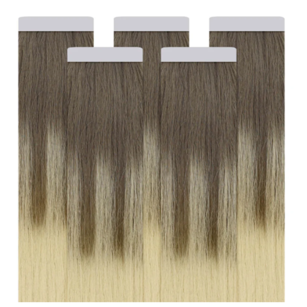 Virgin Tape in Extensions 100% Human Hair Balayage Blonde (#Ba8/60)