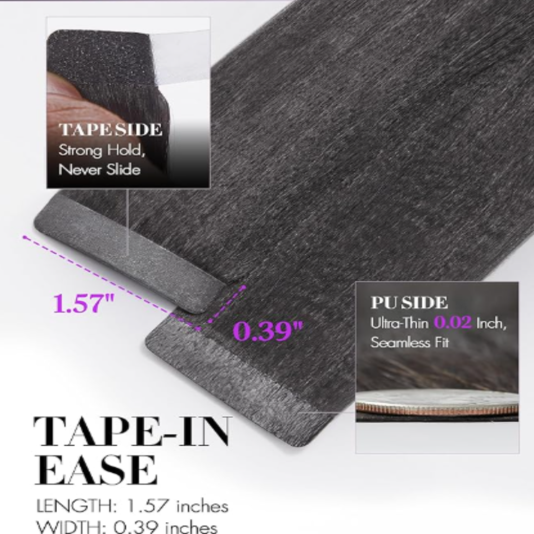 Tape in Hair Extensions Human Hair Yaki Straight