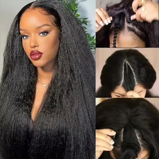 Kinky Straight V Part Wig