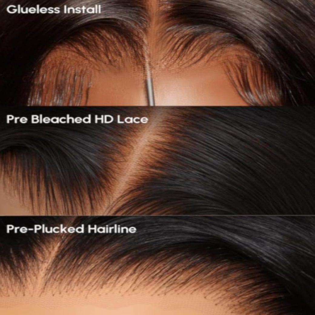 Glueless Wigs Pre Plucked Jerry Curly 7x5 Pre Cut Lace Front Wigs Human Hair Bleached Knots