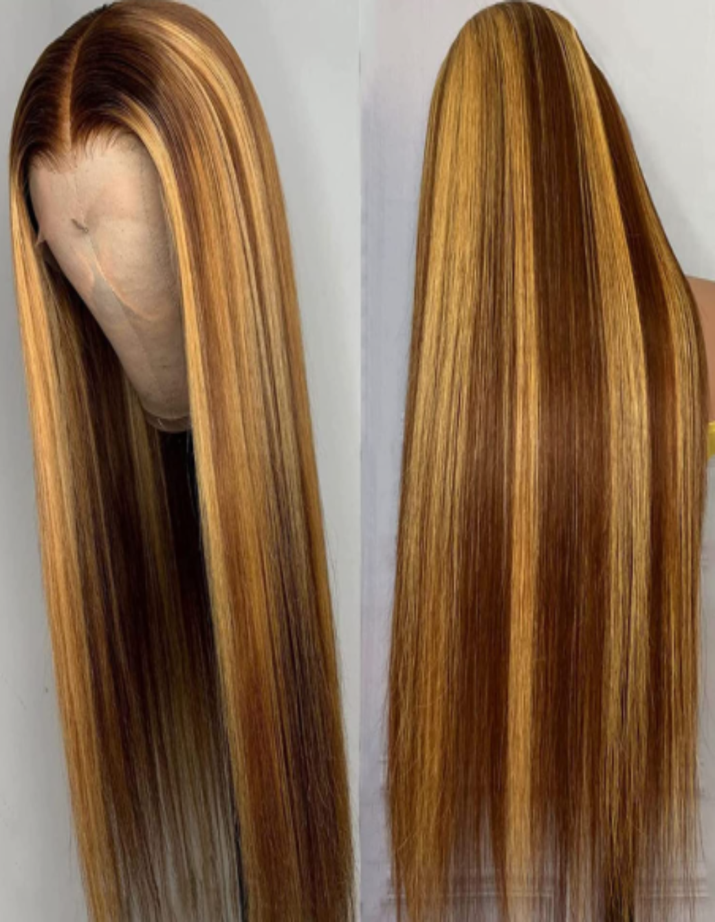 4/27 Lace Front Wig High Light Color Wig Straight