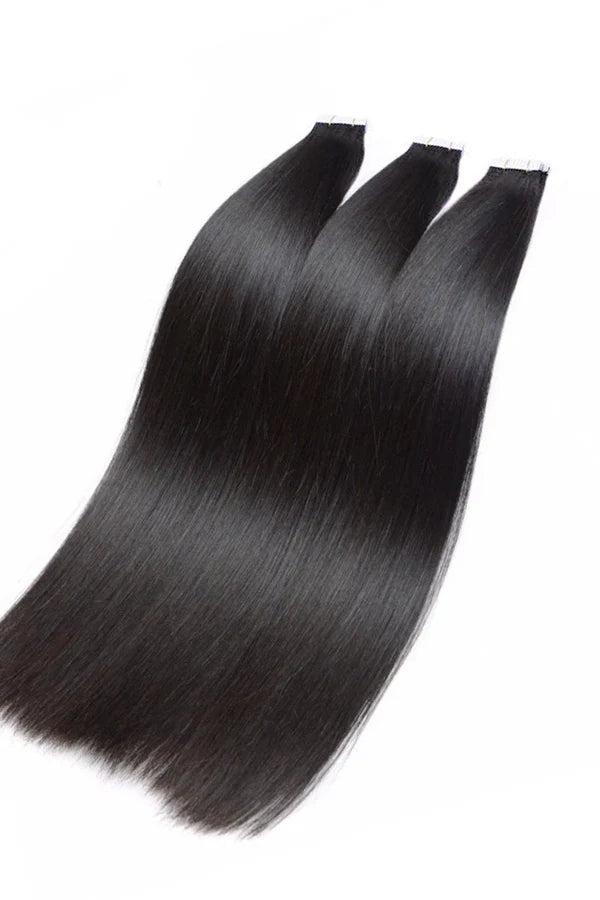 Straight Tape in Hair Extensions for Black Hair Seamless Invisible
