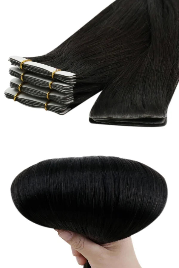 Straight Tape in Hair Extensions for Black Hair Seamless Invisible